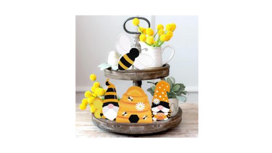 Bee Tiered Tray Decor Spring Farmhouse Decor